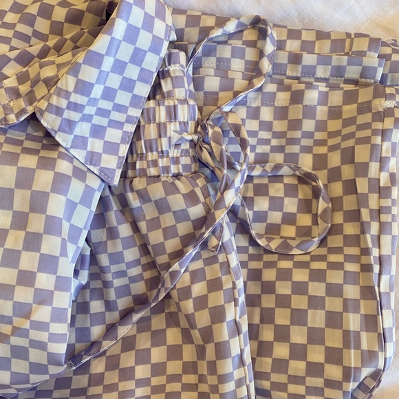 Mauve & white checked flowy pyjamas - Picture 10 of 10